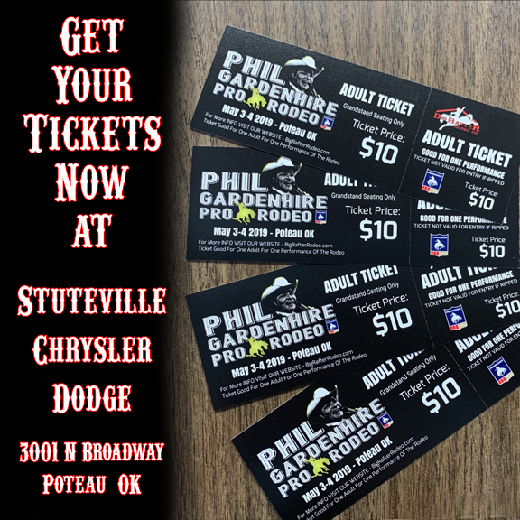 RodeoLlc's tweet photo. You still have time to get your tickets for the #PhilGardenhireProRodeo in #poteauok brought to you by #stutevilledodge.

This is gonna be a #great time https://t.co/WOHQzY4EzL