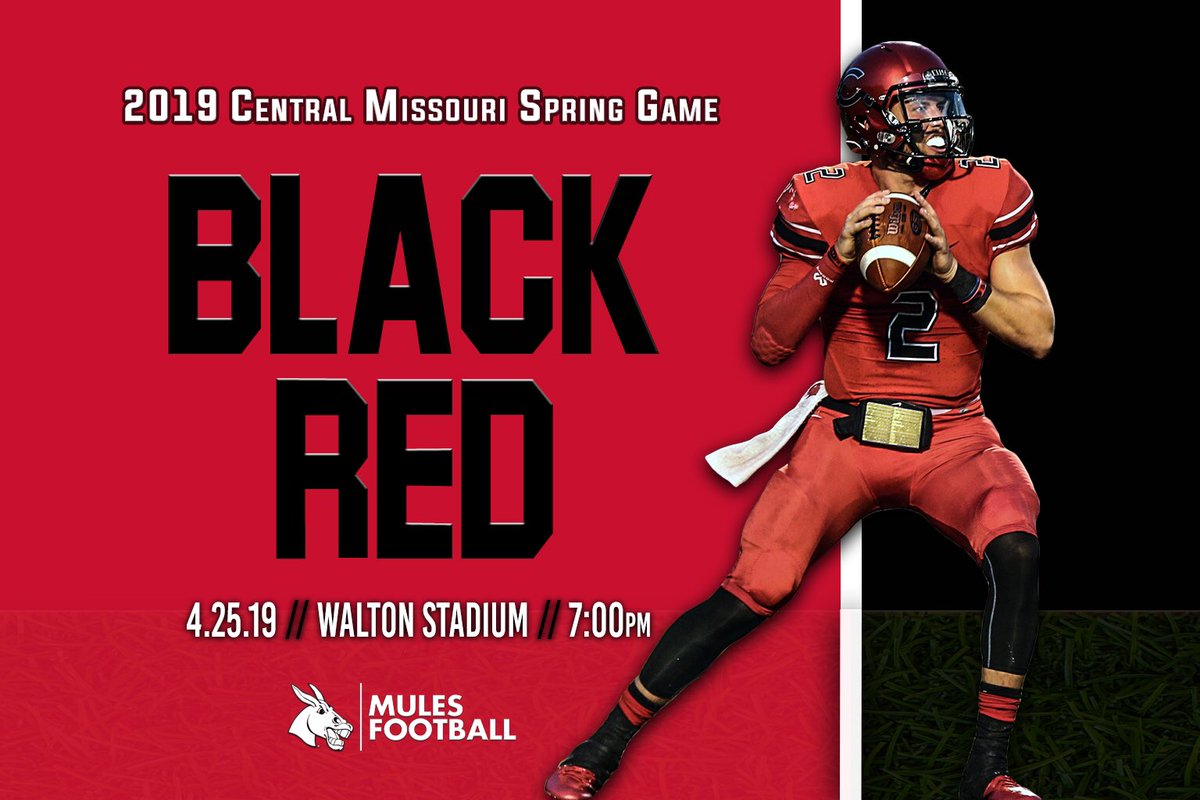 UCMFootballTeam's tweet photo. Come get your first look at the 2019 Mules this Thursday night! 

#MuleBrothers #ucmfootball #teamUCM https://t.co/WGqGsFdn99