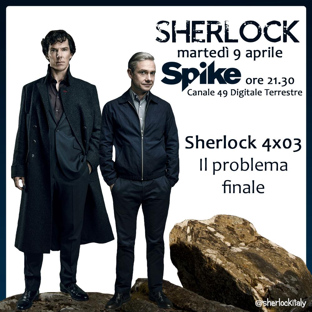 sherlockitaly's tweet photo. Vi ricordo l'appuntamento con #sherlock #4x03 #ilProblemaFinale alle 21,30 su @SpikeItalia https://t.co/QXphEHzeWt