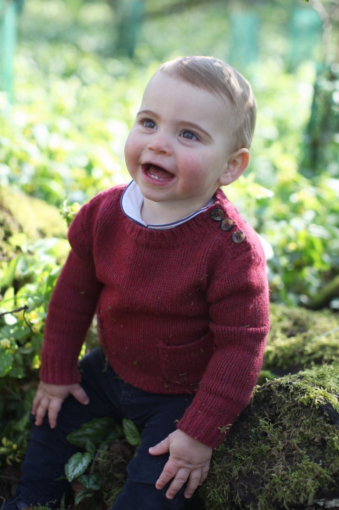 WatchingWindsor's tweet photo. The Duke and Duchess of Cambridge are delighted to share three new photographs of Prince Louis ahead of his first birthday tomorrow 🎈

The photographs were taken earlier this month by The Duchess at their home in Norfolk. Via: @KensingtonRoyal https://t.co/GIBvADMuCs
