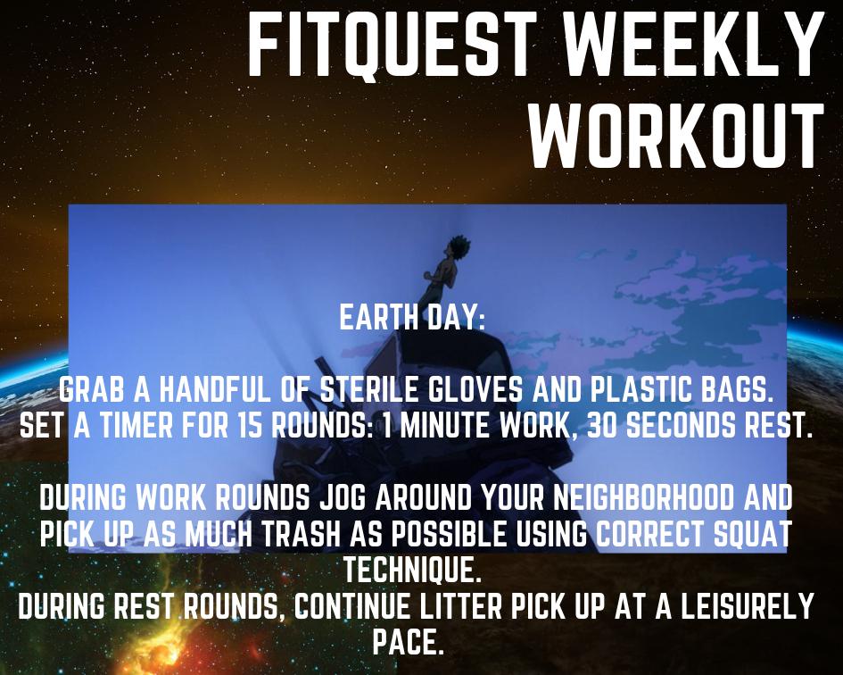 QuestGm's tweet photo. Be the hero your planet needs, and get a workout while you do it! 

Happy Earth Day! https://t.co/ujALNRXhlB