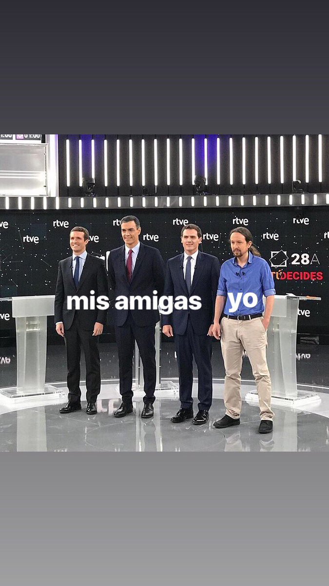 nereaiiranzo's tweet photo. +¿Vais a arreglaros?                                                  -No, tranquila #debateRTVE https://t.co/bXWzFv23az