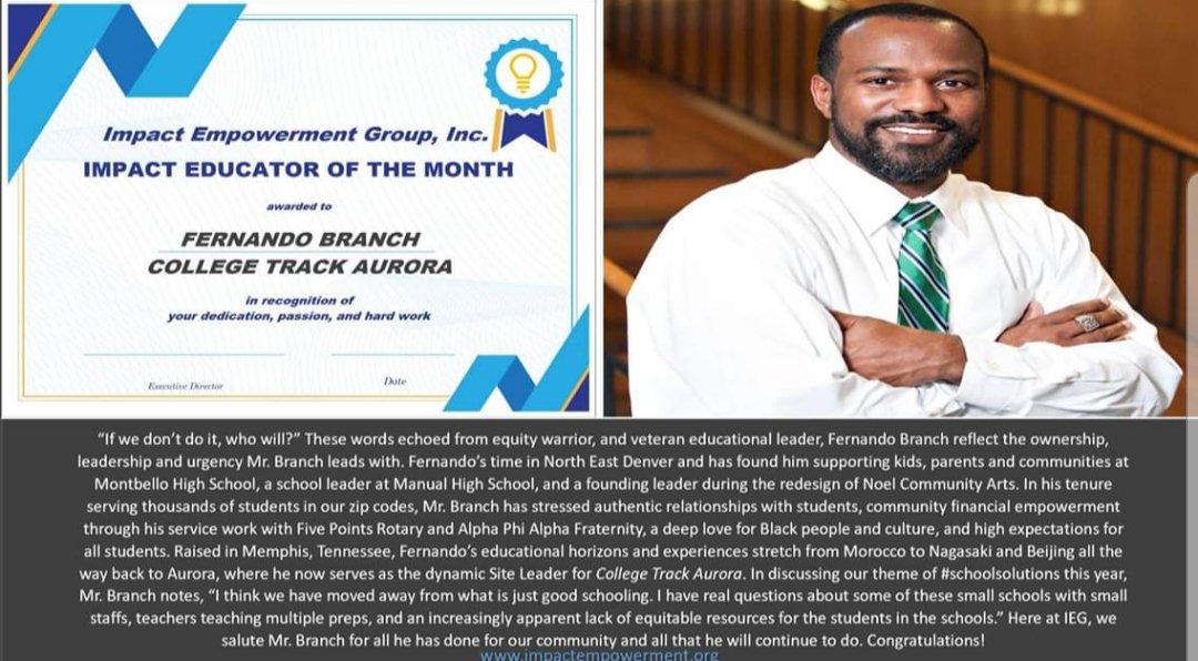 empowerment_inc's tweet image. Mr. Branch has served and supported thousands of students and families within our zip codes! Congratulations from #IEG on being our APRIL IMPACT EDUCATOR OF THE MONTH! #schoolsolutions #IEG @fernandobranch