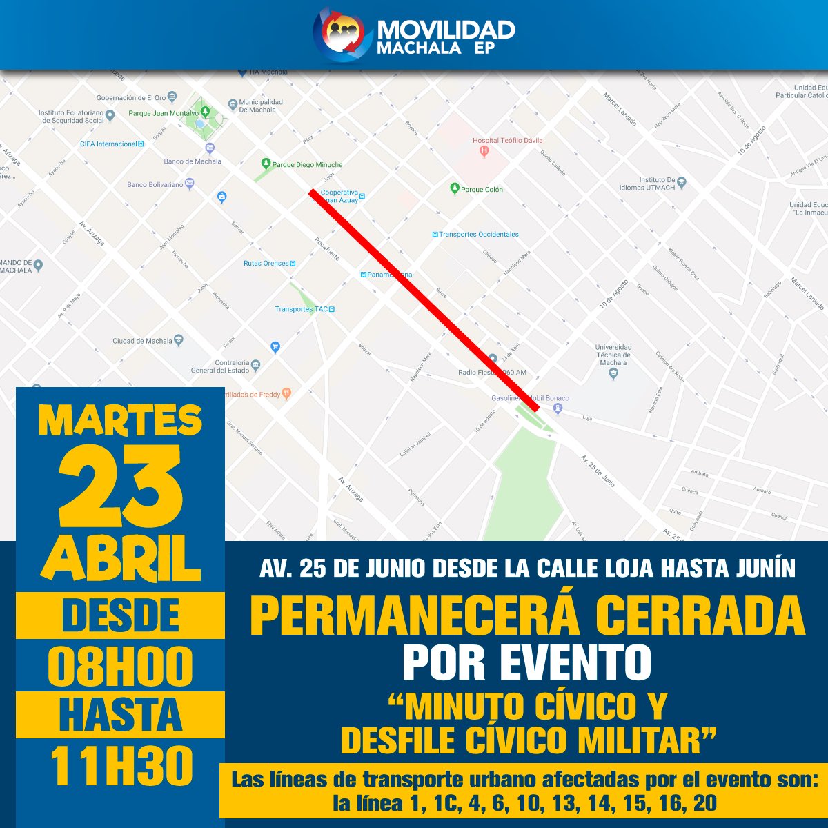 🚧 Toma las debidas precauciones al circular.