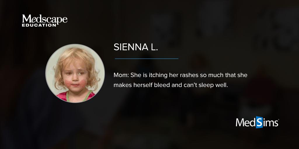 MedscapeCME's tweet photo. Patient Simulation: A 30-month-old has rashes on her face, trunk, &amp; legs. Her parents have tried many creams, but nothing is working. What would you do?
[REVIEW CASE] https://t.co/8M5pVUIINt #MedscapeEdu @MedSims
---
-w/ Drs. Lio of @NUFeinbergMed &amp; Sidbury of @seattlechildren https://t.co/Z9jvOL3rSg