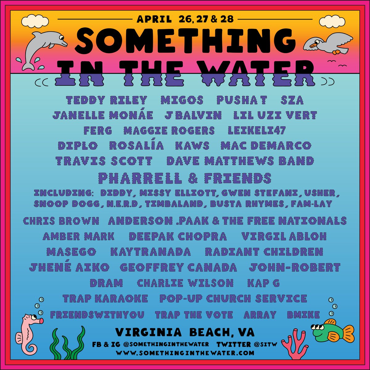 N.E.R.D (@nerdarmy) on Twitter photo We're joining <a href="/Pharrell/">Pharrell Williams</a> on his set on Friday 4/26! π₯
See you at @SITW ππΎππΎππΎ #SITWfest We're joining <a href="/Pharrell/">Pharrell Williams</a> on his set on Friday 4/26! π₯
See you at @SITW ππΎππΎππΎ #SITWfest