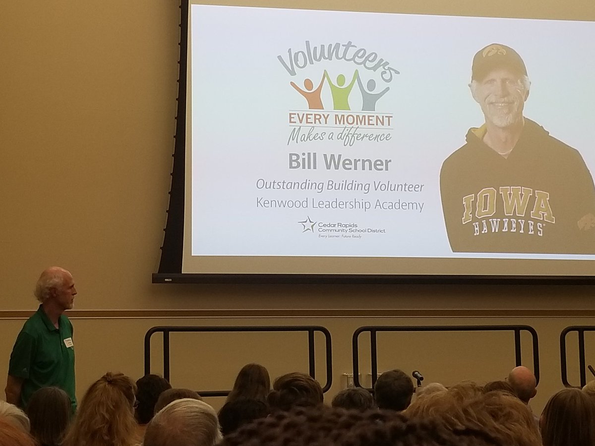 A big shout out to Bill Werner for being named the 2019 Outstanding Building Volunteer at Kenwood Leadership Academy!