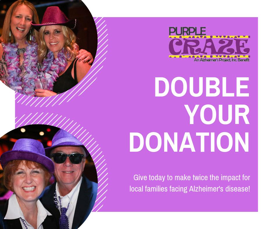 AlzProject's tweet photo. Can't make it to Purple Craze or want to make twice the impact? Give today and your donation will be matched by Linda Hilaman of Raymond James!

Double Your Donation ➡️ https://t.co/uhEXX4RBCF https://t.co/givvP1XMUx