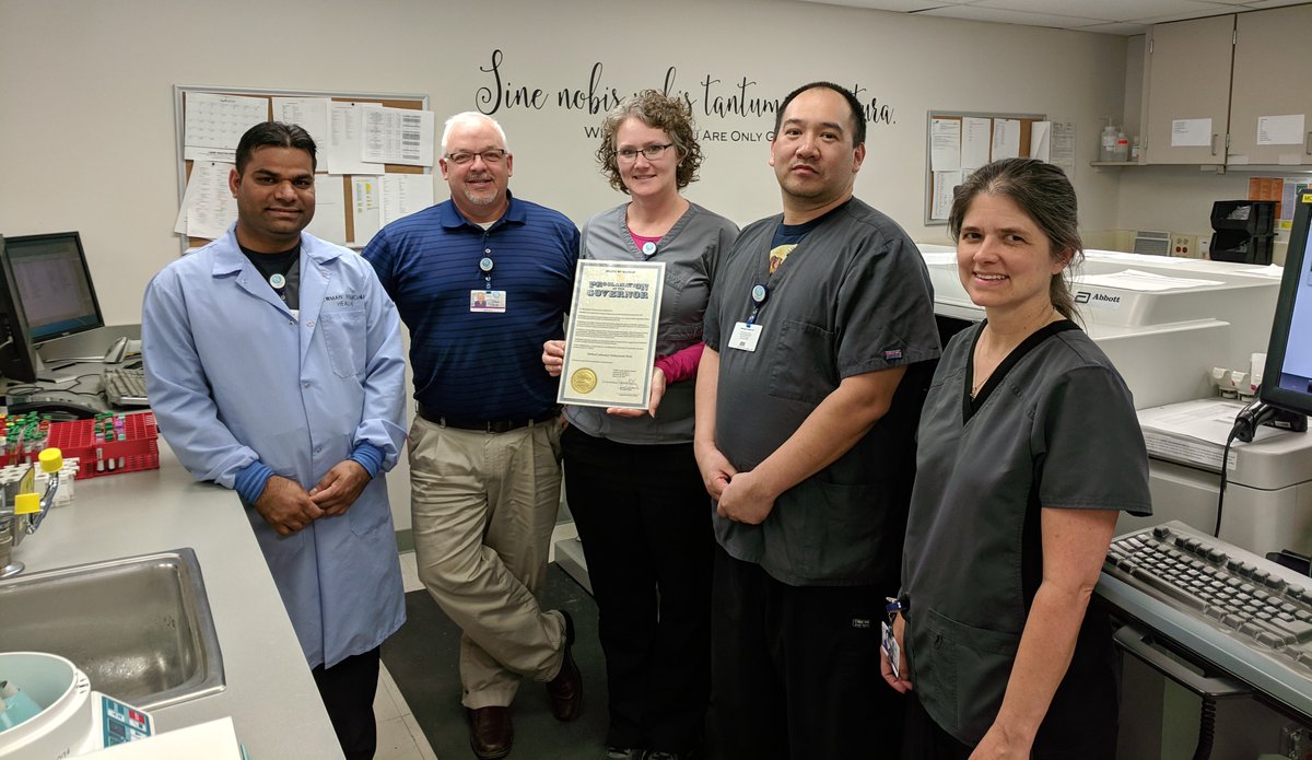 ASCLS_KS's tweet photo. "Without us, you are only guessing."  A phrase that rings true from the laboratorians at Newman Regional Health in Emporia.  #WeSaveLivesEveryday because laboratory professionals get results!  #MLPW2019 #LabWeek #ProclamationRoadtrip https://t.co/iJIVlSTpy7