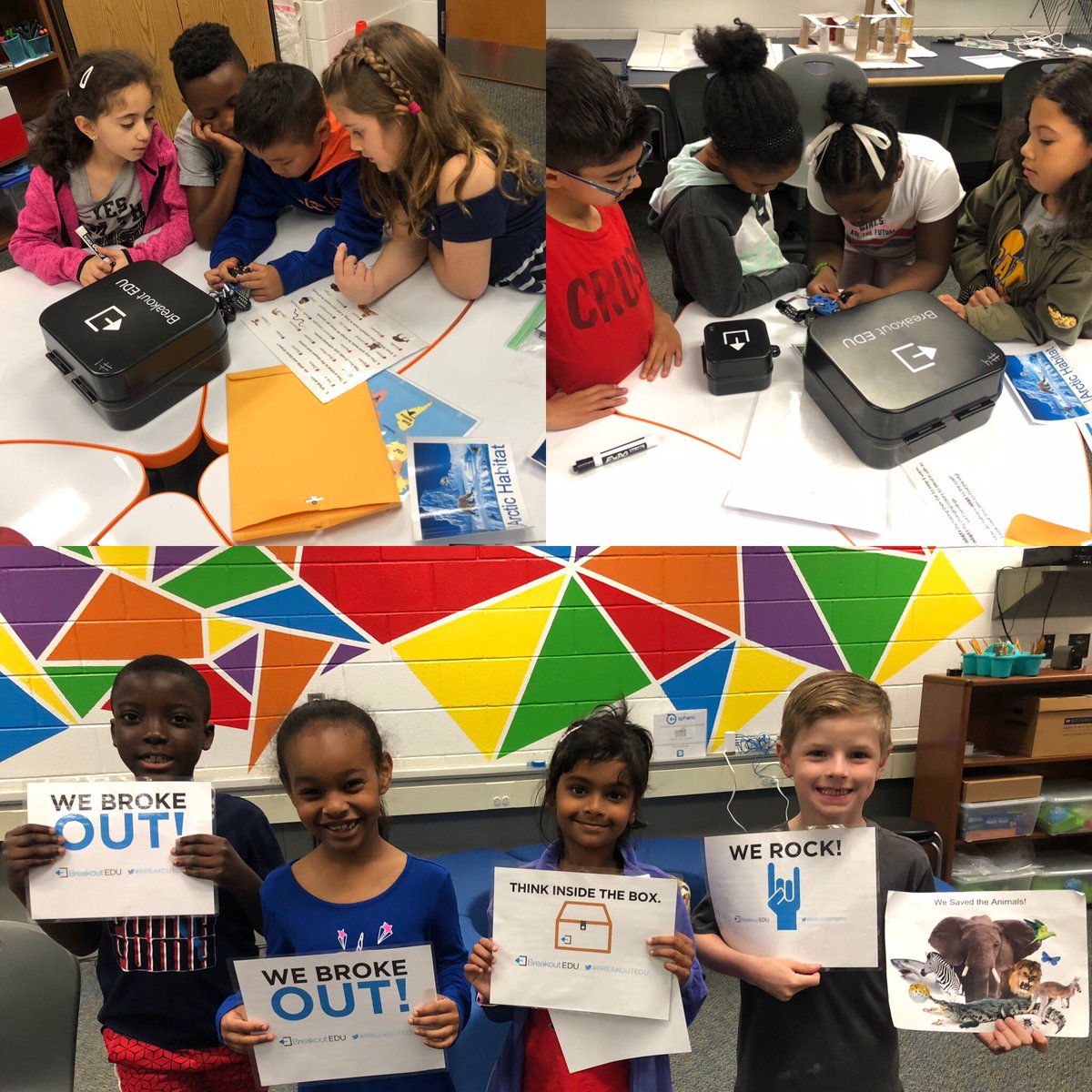 Room 20 LOVED reviewing habitats today through <a href="/breakoutEDU/">Breakout EDU</a> Breakout Boxes! WE BROKE OUT! Thanks <a href="/MrsFahimIFT/">Mrs. Fahim</a> for all of your help! #collaboration #criticalthinking #communication #secondgrade #teamwork #LCPS19