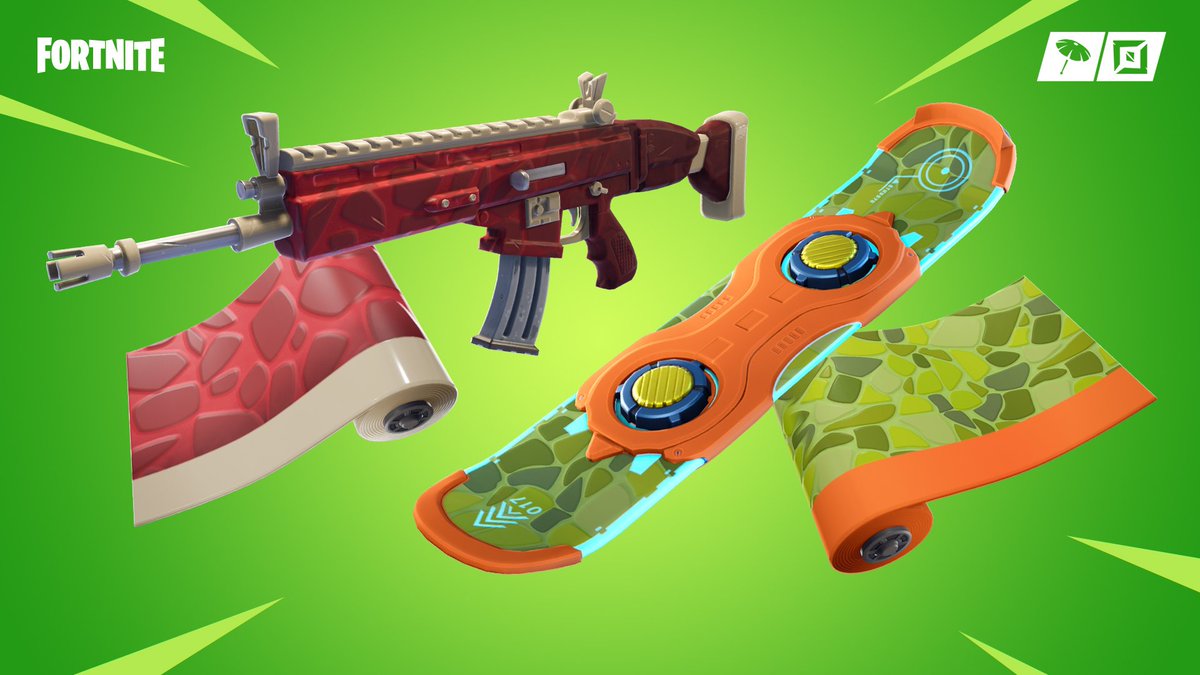 Fortnite's tweet image. Dual dinos 🦖

Grab the new Dino and Triassic Wraps in the Dino Guard Set, available in the Item Shop!
