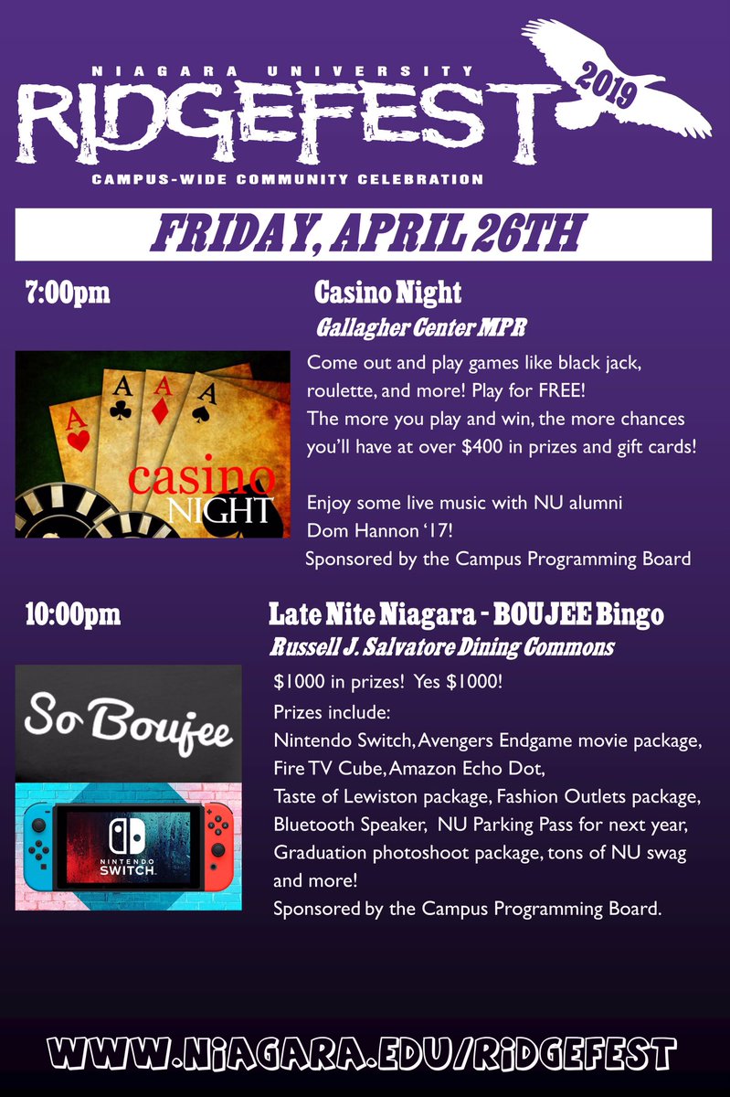 NUstudentgov's tweet photo. 🎪RIDGEFEST🎪
ICYMI: This is the week we’ve all been waiting for...
‼️RIDGEFEST ‼️
Check out all of the AWESOME events we’ve planned for you!
🎬Outdoor Movie &amp; Food Trucks
🧐Escape Golisano
🎲Casino Night
✨Boujee Bingo
🎪RidgeFESTIVAL
🎤Tory Lanez Concert
...and so much MORE!! https://t.co/6vtVwRuwBu