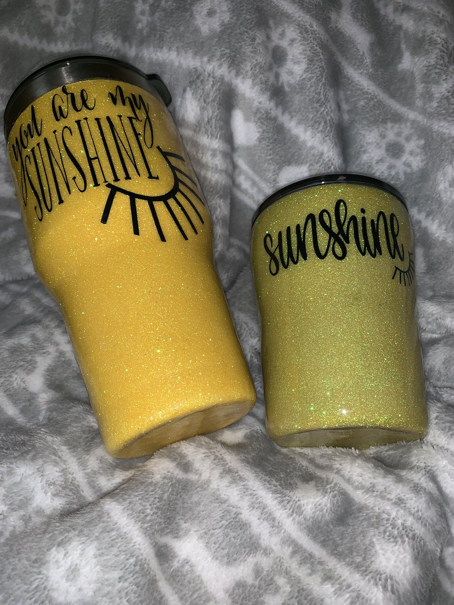pollockcreation's tweet photo. You are my sunshine matching cup set 🥰 https://t.co/Y2RXKKQED9