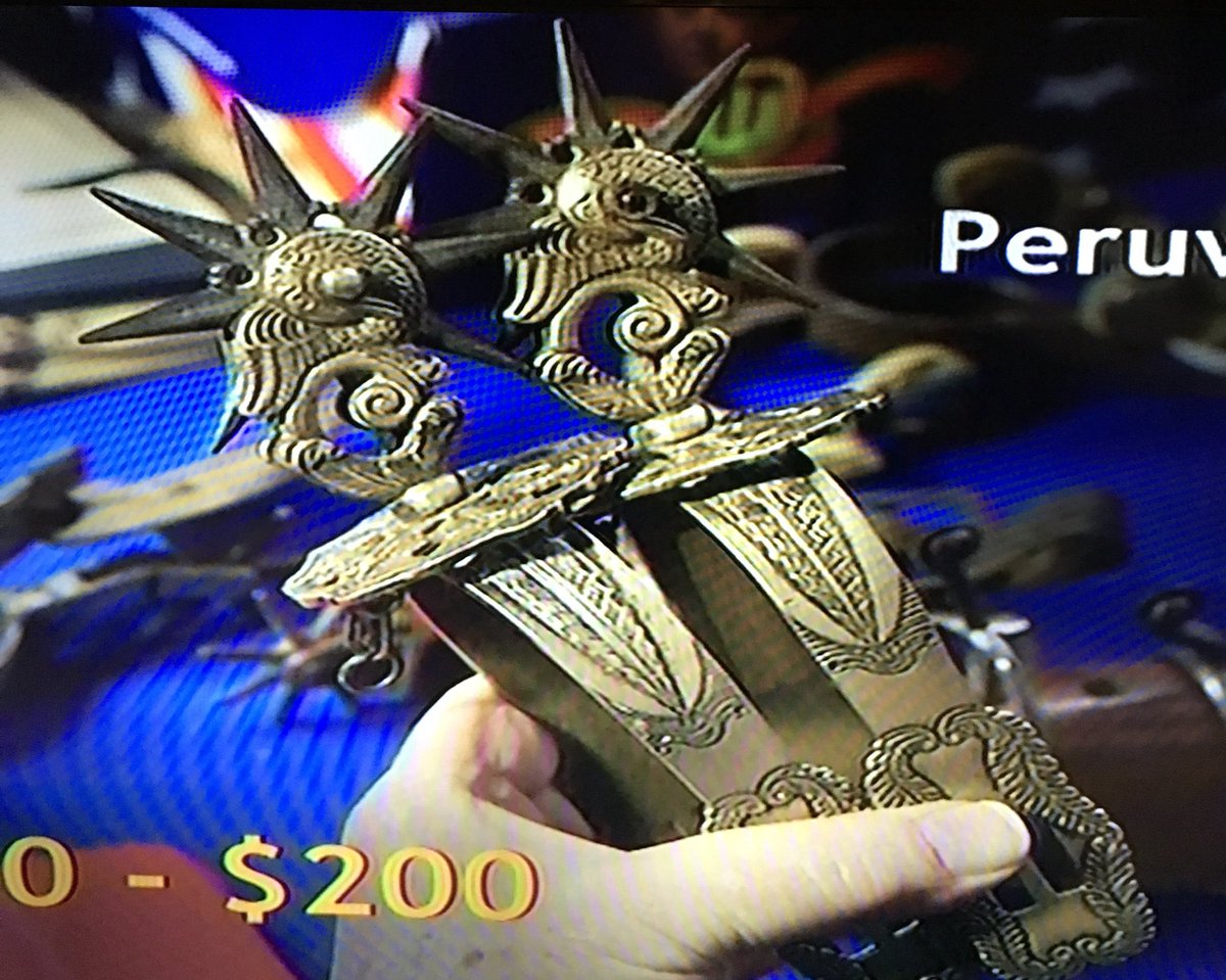 DianaSironi's tweet photo. I’m #NOTanupscalehorseman but I sort of like these #spurs even though they’re #NOTeuropean and #NOT17thcentury  #antiquesroadshow https://t.co/kxclJSyHK6