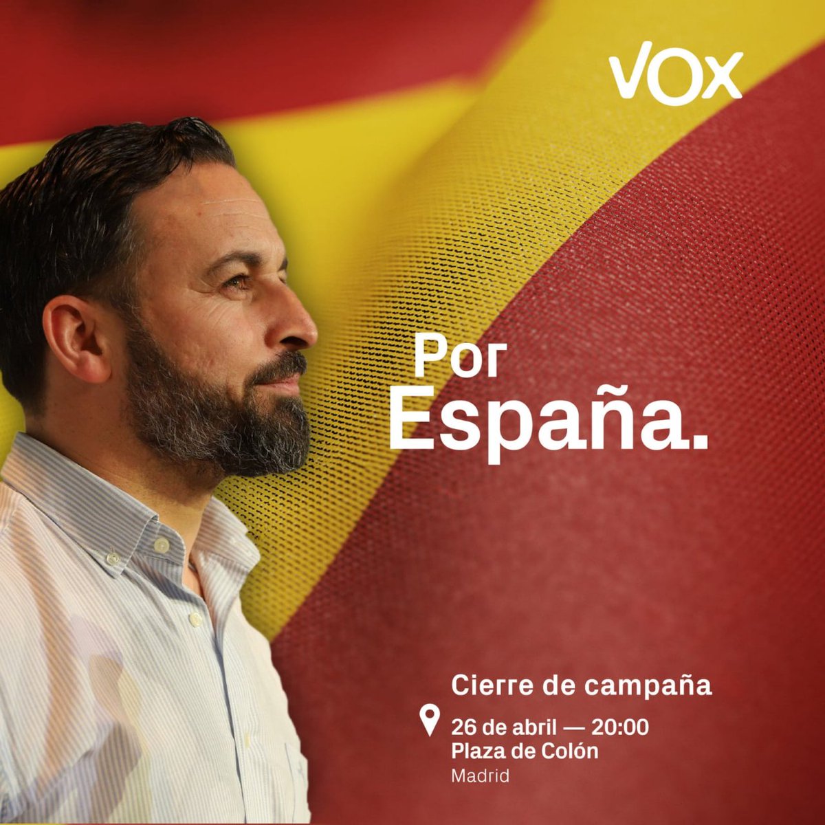 #ElVerdaderoDebate.sera este 26 de abril.gran cierre de campaña de nuestro presidente .Santiago Abascal
#PorEspaña
#VoxExtremaNecesidad
#UneteAlaResiistencia
#UneteAVox💚💚💚 https://t.co/OviNwnagIu