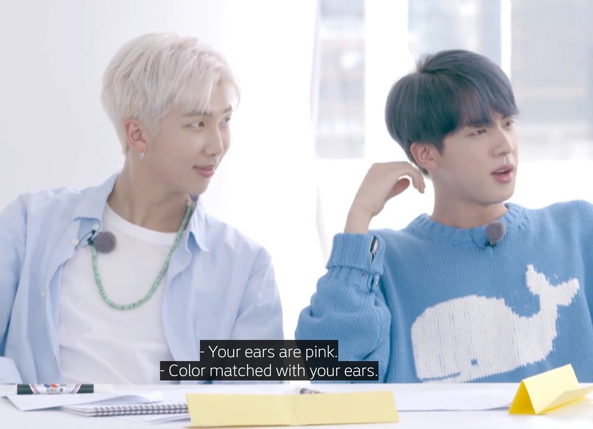 btskives's tweet photo. everyone don't look at him, his ears turn red😣 #BBMAsTopSocial BTS @BTS_twt https://t.co/3X8lY0eCQ9