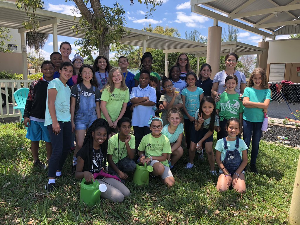 APKinggard's tweet photo. Happy Earth Day!  Coconut Palm Environmental Club planted a butterfly garden! Way to go! https://t.co/2hUiLrKCVO