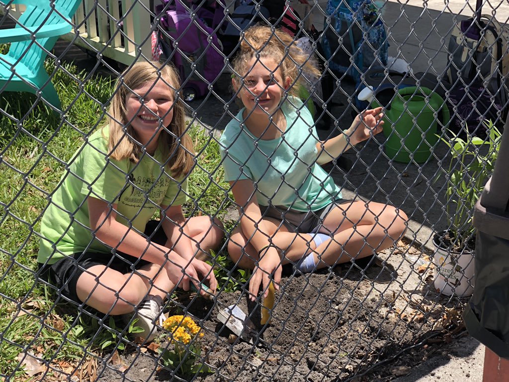 APKinggard's tweet photo. Happy Earth Day!  Coconut Palm Environmental Club planted a butterfly garden! Way to go! https://t.co/2hUiLrKCVO