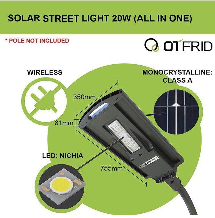 INTRODUCING OUR ‘TF20 SSL 
ALL- IN-ONE’ 💡☀️. 

Features ⚠️
• Portable Installation 🔌.
• Competitive prices 💰.
• RoHS Certified ✅ .
• LED Brand Phillips 💡.
• All-In-One 🔋. 

#solarsolutions #energy #manufacturer #changingtheworld