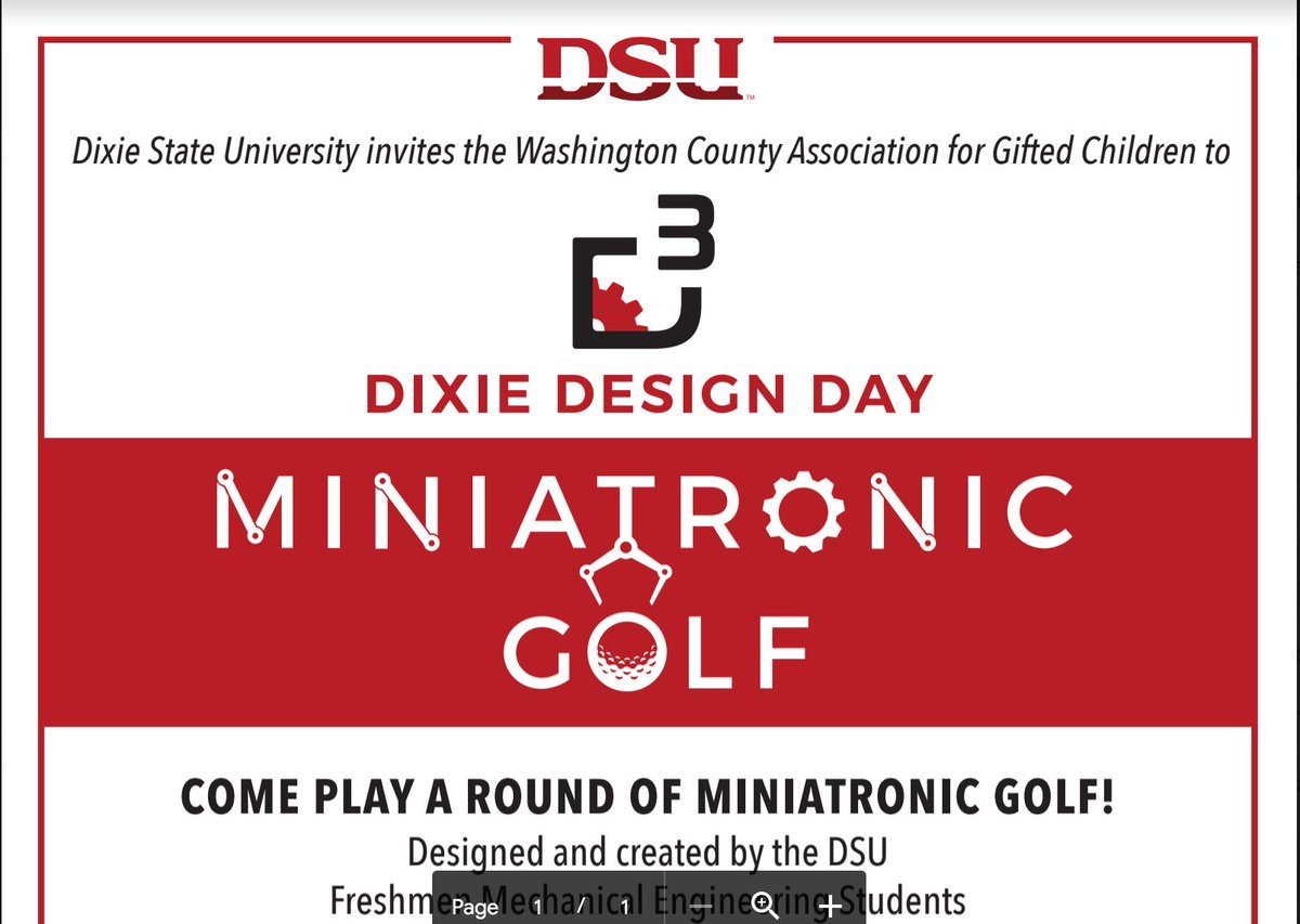 Reminder - Dixie Design Day event tomorrow! Register ASAP if you plan to attend. apply.dixie.edu/register/WCAGC…
#wcagc #DSU #D3 #springevent2019