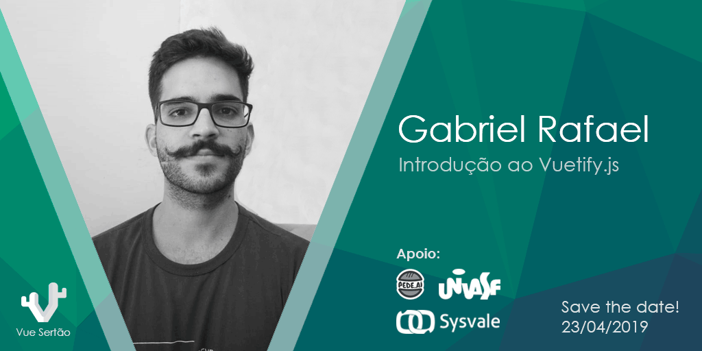 vue_sertao's tweet image. O Vuetify é um framework Vue baseado em Material Design.

Na palestra &quot;Introdução ao Vuetify.js&quot;, Gabriel Rafael apresentará o framework e construirá uma interface de usuário simples, utilizando componentes do framework.

É amanhã, pessoal!
Esperamos vocês.
