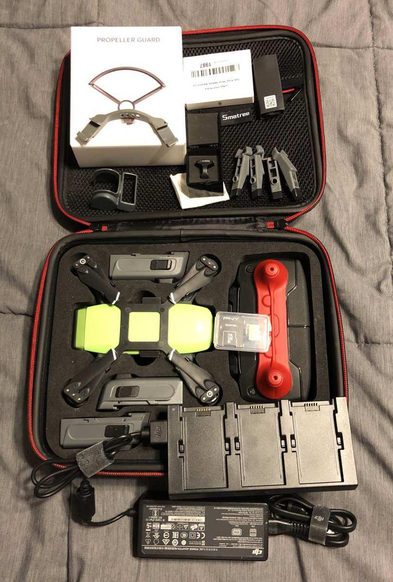 CINCYSNEAKER5's tweet photo. DJI Spark drone 

Includes:
4 batteries
4 extra propellers
3 battery charger
Gimble protector 
Remote control 
Battery clip
Stand leg clips
Polarized lens cover 
Camera shade
Propeller guards
SD card
iPhone and android cables
Carrying case

$500 gift plus shipping https://t.co/jQw56zLgCL