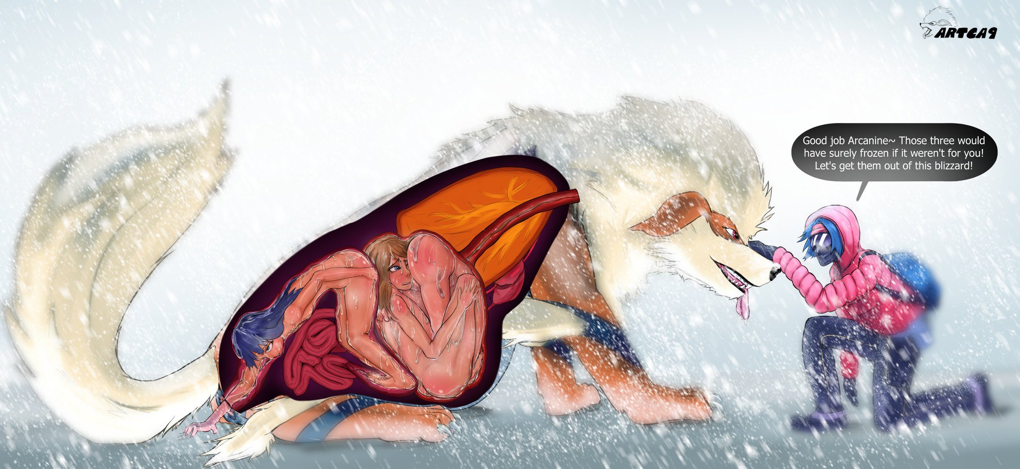 Artca9 (Vore Artist) on X: Ranger & Arcanine's Blizzard Rescue (OV, AV)  There's a story that you can read on my Eka's. And you can find a word  document version with all
