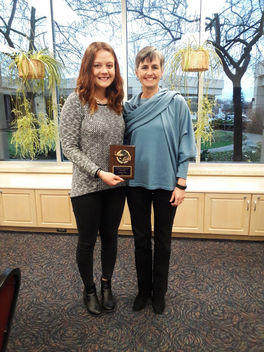 GoshenCollege's tweet photo. Congratulations to senior business major Suzanna Griest for receiving the 2019 Wall Street Journal Award For Excellence in Business from the Goshen College Business Department! https://t.co/dDEBmphFhj
#iheartgoshen #GCgrad19 #amazingoutcomes #passionatelearning #goodofgoshen https://t.co/tJIivFnTR9