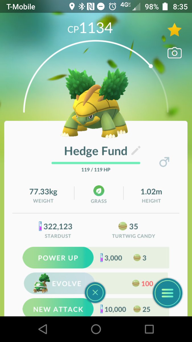 ScriptorMalum's tweet photo. @PokemonGo_Radio 
I hatched a high powered Tirtwig, too. Also, here's my Family Guy Chicken Fight contender.
#PokemonGO https://t.co/2dF13vXgUk