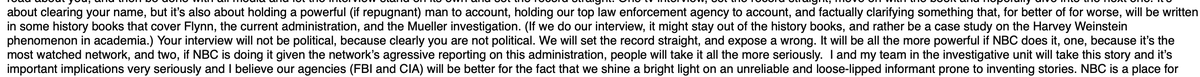 NBC program on Halper would be 'holding a powerful (if repugnant) man to account, holding our top law enforcement agency to account, and ... clarifying something that will be written in..history books that cover Flynn, the current administration, and the Mueller investigation.(3)