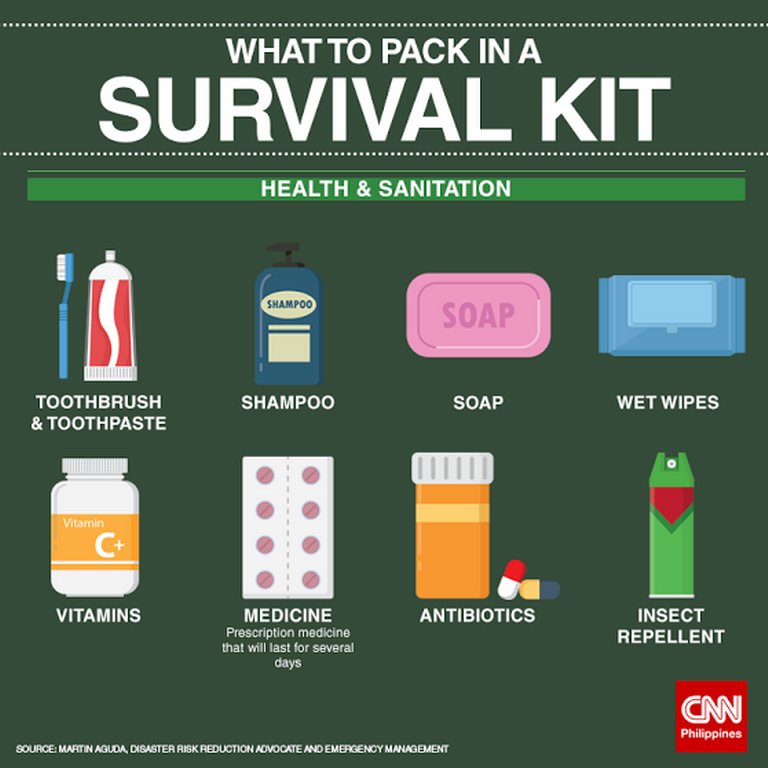 newswatchplusph's tweet photo. A survival kit is an emergency must-have. ✓ Here are some items you should pack in case disaster strikes https://t.co/sDo55hOx53 https://t.co/sm74QXfAjd