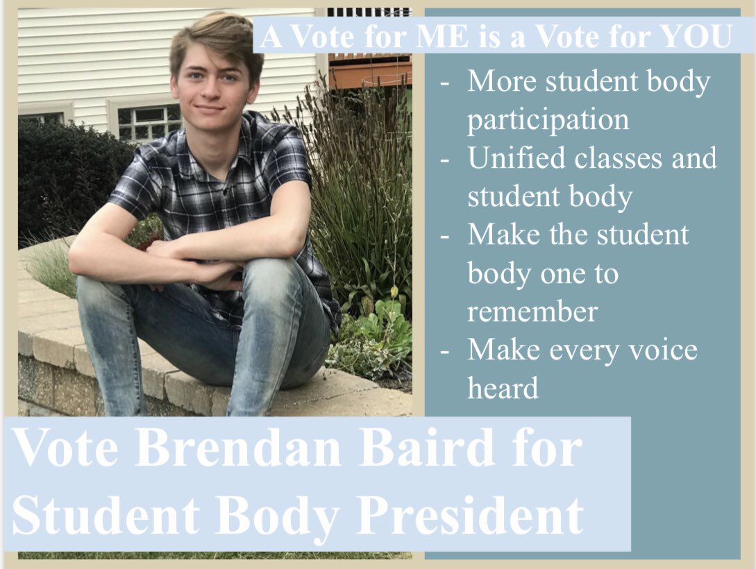 ‼️it’s election week mentor high, make sure to vote baird for student body president thursday in the hub during your lunch mods (all grades can vote)‼️