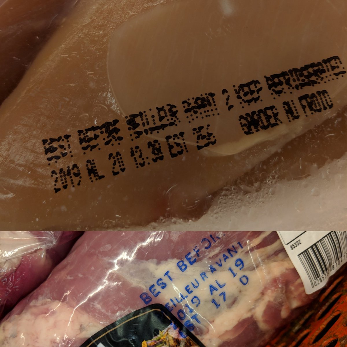 MakingFriendsDT's tweet image. At my @nofrillsCA you have to check all the dates, carefully. Last week I found goat cheese that expired in TWENTY EIGHTEEN still on the shelf. At least this meat is "only" 3 days past. 
Why do I still shop here?? (New Hamburg, taken today)