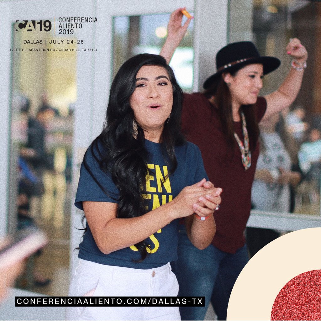 confaliento's tweet photo. ¡CA19 INAGOTABLE se está acercando!😁🙌🏻¿Quién viene contigo? Comparte esto con alguien. #CA19 #ConferenciaAliento
_____________________
Conferencia Aliento 2019 INAGOTABLE 
24-26 de Julio | Dallas, TX
https://t.co/9eFJBGRStu https://t.co/rL7leI9BhC
