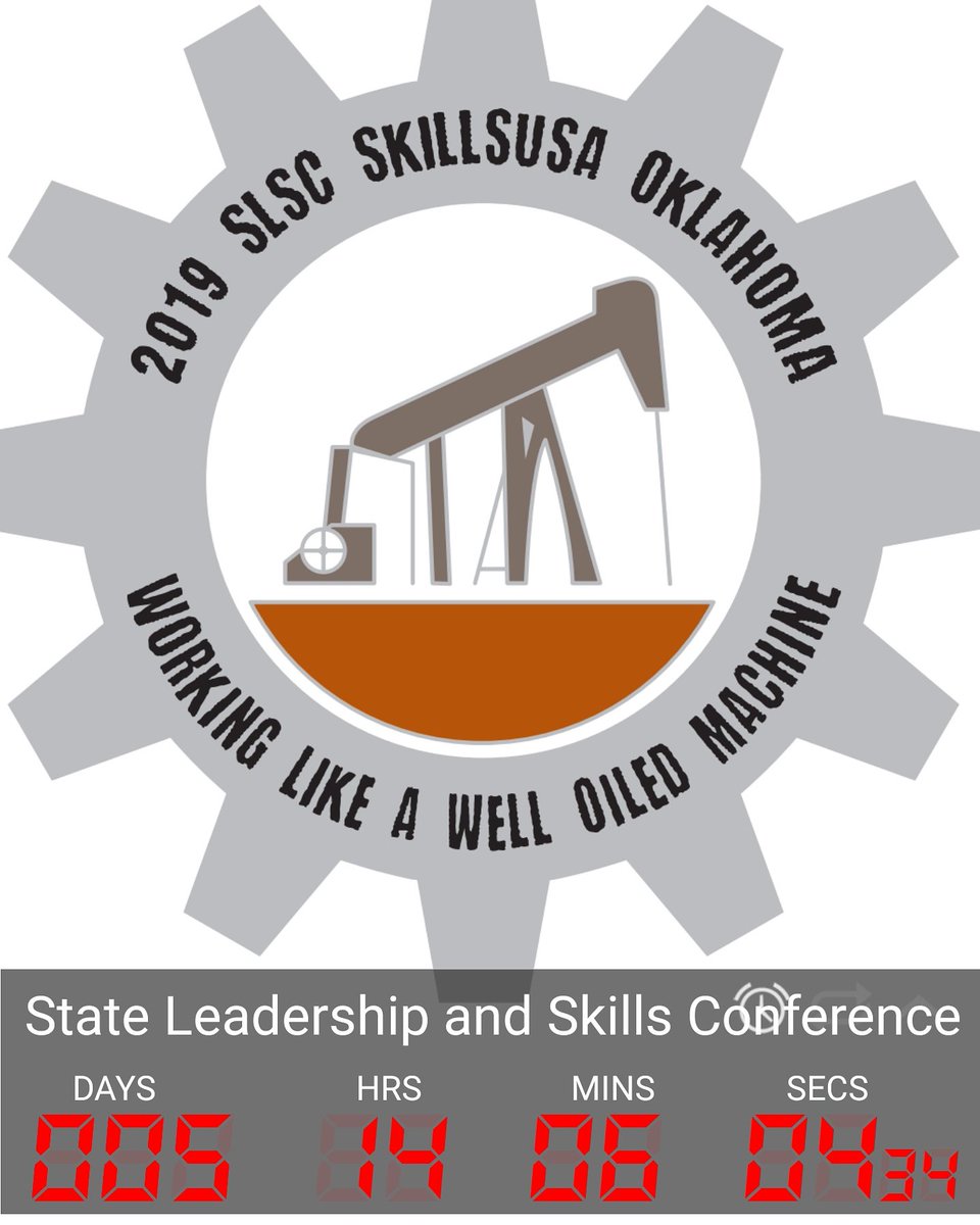 2019 State Conference Pin is designed by Eastern Oklahoma Country Technology Center's Graphic Communications student Katelynn Potts.
In just 5 days SkillsUSA members will be wearing Katelynn's pin to celebrate the 54th Annual SLSC
#2019OKSLSC
