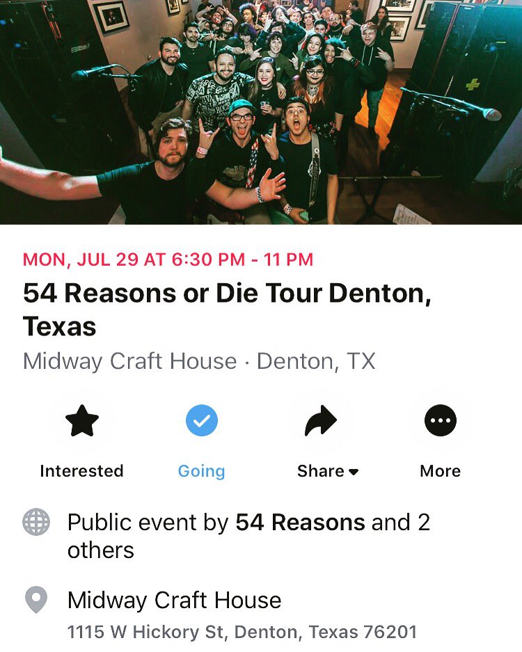 BlackHoleBears's tweet photo. Show Announcement: playing at @midwaycrafthous with @54Reasons on their Denton stop of the 54 Reasons or Die Tour. Check it out!⚫️🐻
#music #denton #dentontx #show #gig #band #tour #dentonmusic #alteock #indierock #indie #musician #shows #gigs #dfw #dfwmusic https://t.co/sxmgdV5xpI