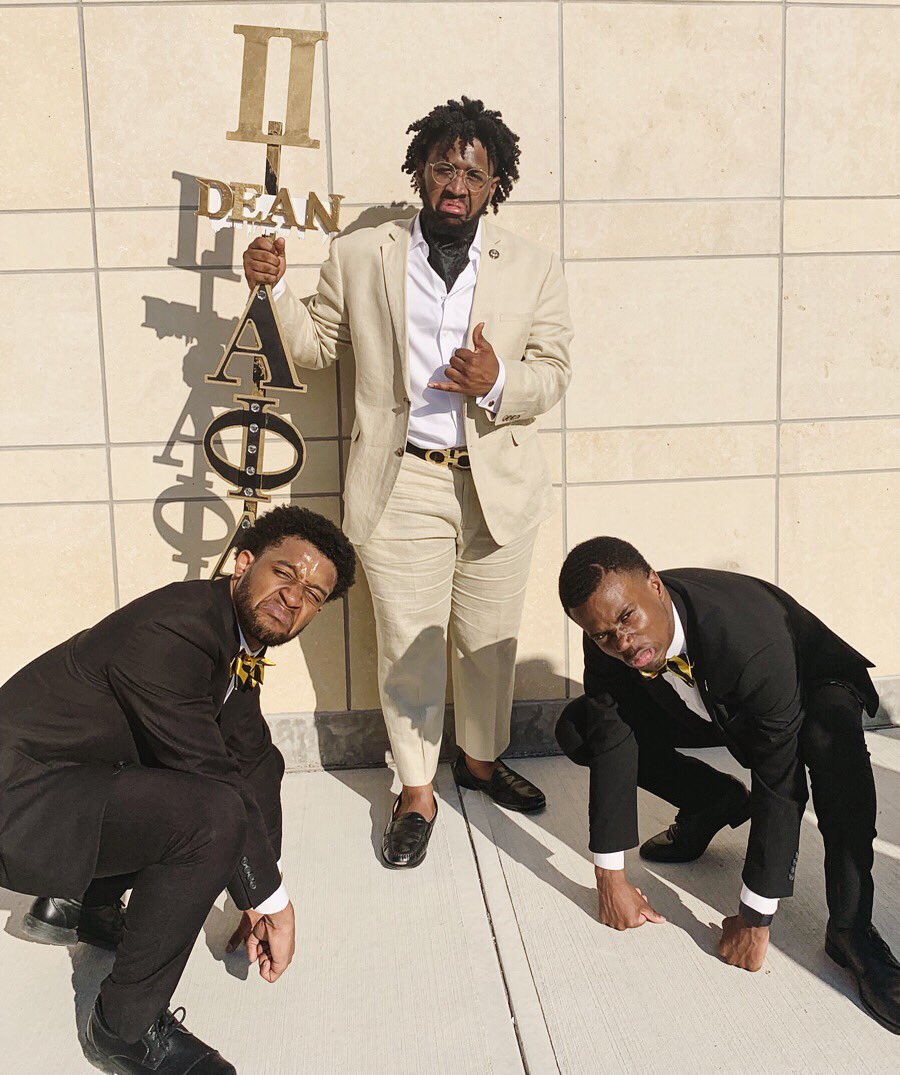 KU_Alphas's tweet image. Congratulations to the newest members of the Upsilon chapter of Alpha Phi Alpha Fraternity, Inc. 
#1 Teron Bowman II - IngeniACE
#2 Jamail Luster - In2uitive
Ship Name: A.S. II Pharaohs of P.H.A.T.E. 
#alpha #alphaphialpha #upsilon #coldapplepie #1906
#sp19
#Spr19