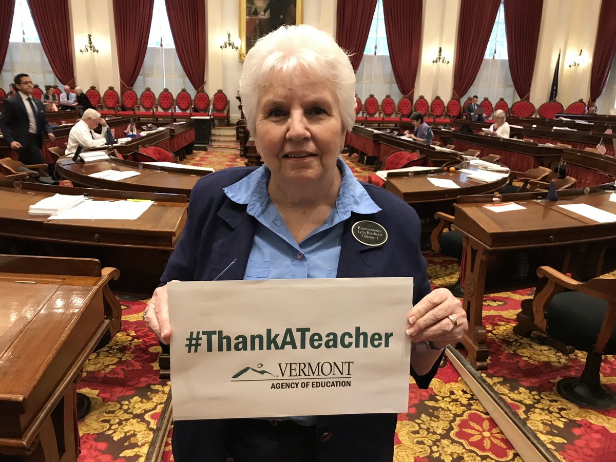 VTEducation's tweet image. We're celebrating #TeacherAppreciationWeek at the State House and Vermont leaders are stepping forward to #ThankATeacher! Thanks to Reps Elder, Conlon, Batchelor and Toof for kicking us off. #vted #vtpoli