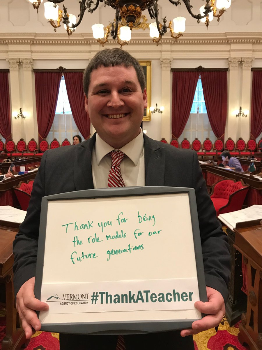 VTEducation's tweet image. We're celebrating #TeacherAppreciationWeek at the State House and Vermont leaders are stepping forward to #ThankATeacher! Thanks to Reps Elder, Conlon, Batchelor and Toof for kicking us off. #vted #vtpoli