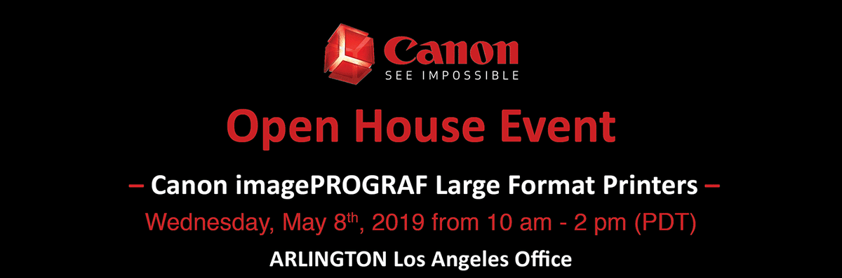 ArliDotCom's tweet photo. In 24 hours we will be hosting Canon Large Format Open House in our Los Angeles office.  Stop by between 10AM - 2PM Wednesday to see Canon imagePROGRAF printers in action!  Drawing for free Canon PowerShot camera!
https://t.co/YhIuh3is56 https://t.co/4ckGpWknry