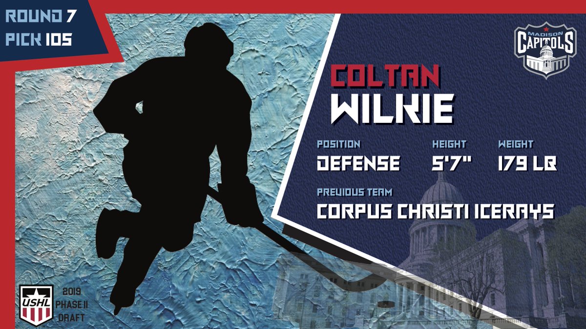 MadCapsHockey's tweet photo. Digging back into the NAHL, we have picked our second defenseman of the day, Coltan Wilkie, from the @goicerays #MadCapsDraft https://t.co/sLbtN0Q1Ra