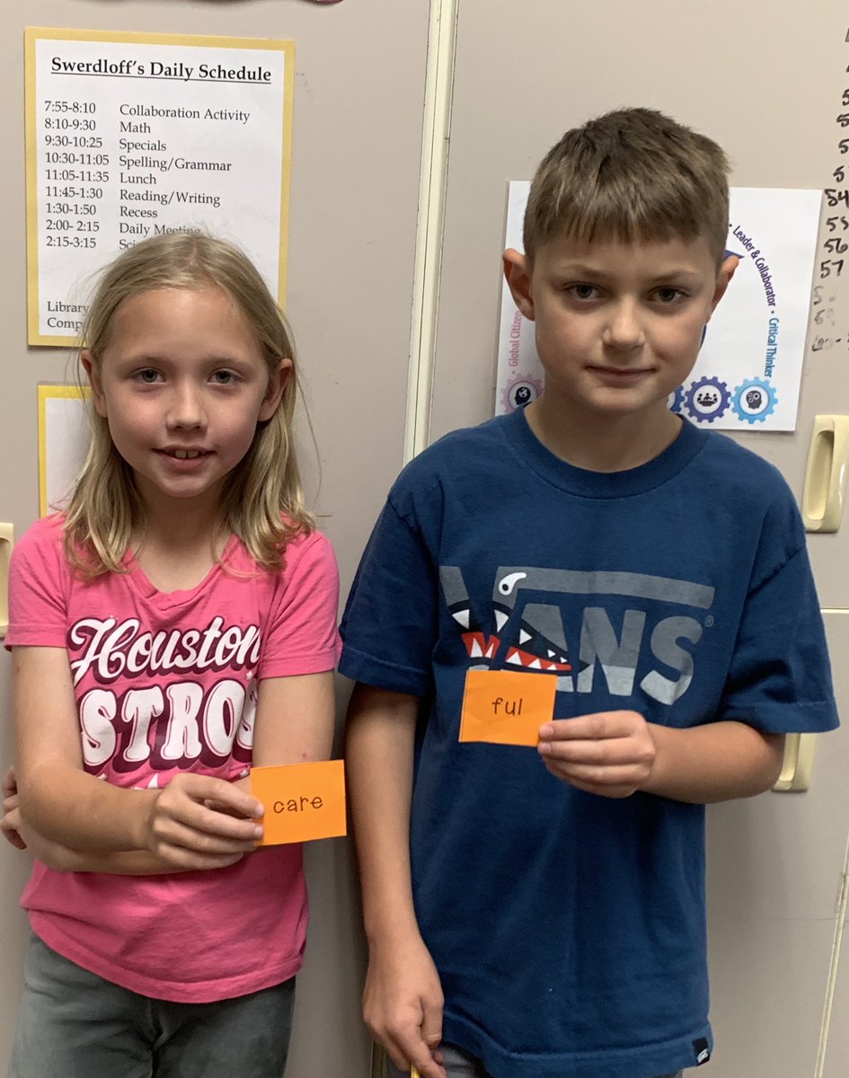 “Who’s my partner?” Prefix and Suffix matching activity. <a href="/HumbleISD_HHE/">Hidden Hollow Elementary</a>  #hheroadrunners #communicator