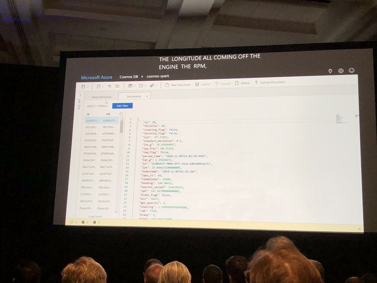 bahree's tweet image. OK this is very cool and whilst I say relatively easy (I know reality is more complex with #MapReduce and @cosmosdb, #Jupyte and #Spark for @NASCAR. Lets do this for @F1 - #racing and #AI #MSBuild Congrats @dharmashukla @RohanKData @aram09