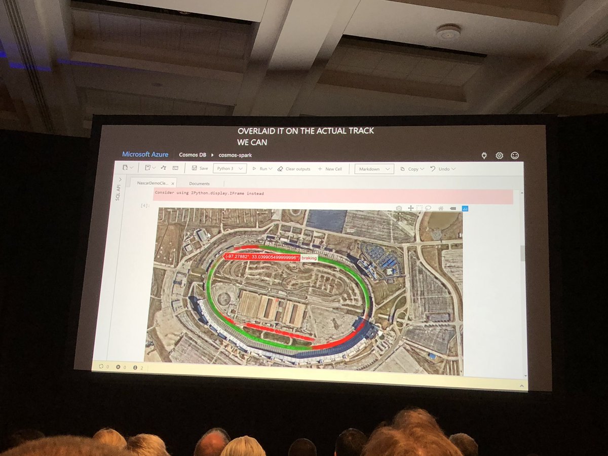 bahree's tweet image. OK this is very cool and whilst I say relatively easy (I know reality is more complex with #MapReduce and @cosmosdb, #Jupyte and #Spark for @NASCAR. Lets do this for @F1 - #racing and #AI #MSBuild Congrats @dharmashukla @RohanKData @aram09