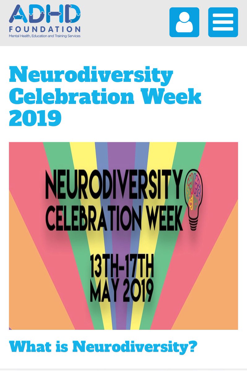 Schools Neurodiversity Celebration Weeks begin May 13th. ☂️ There are FREE resources for schools to download from our website including assembly PowerPoint presentations for primary &amp; secondary schools - for info click on this link
adhdfoundation.org.uk/2019/05/07/neu…
