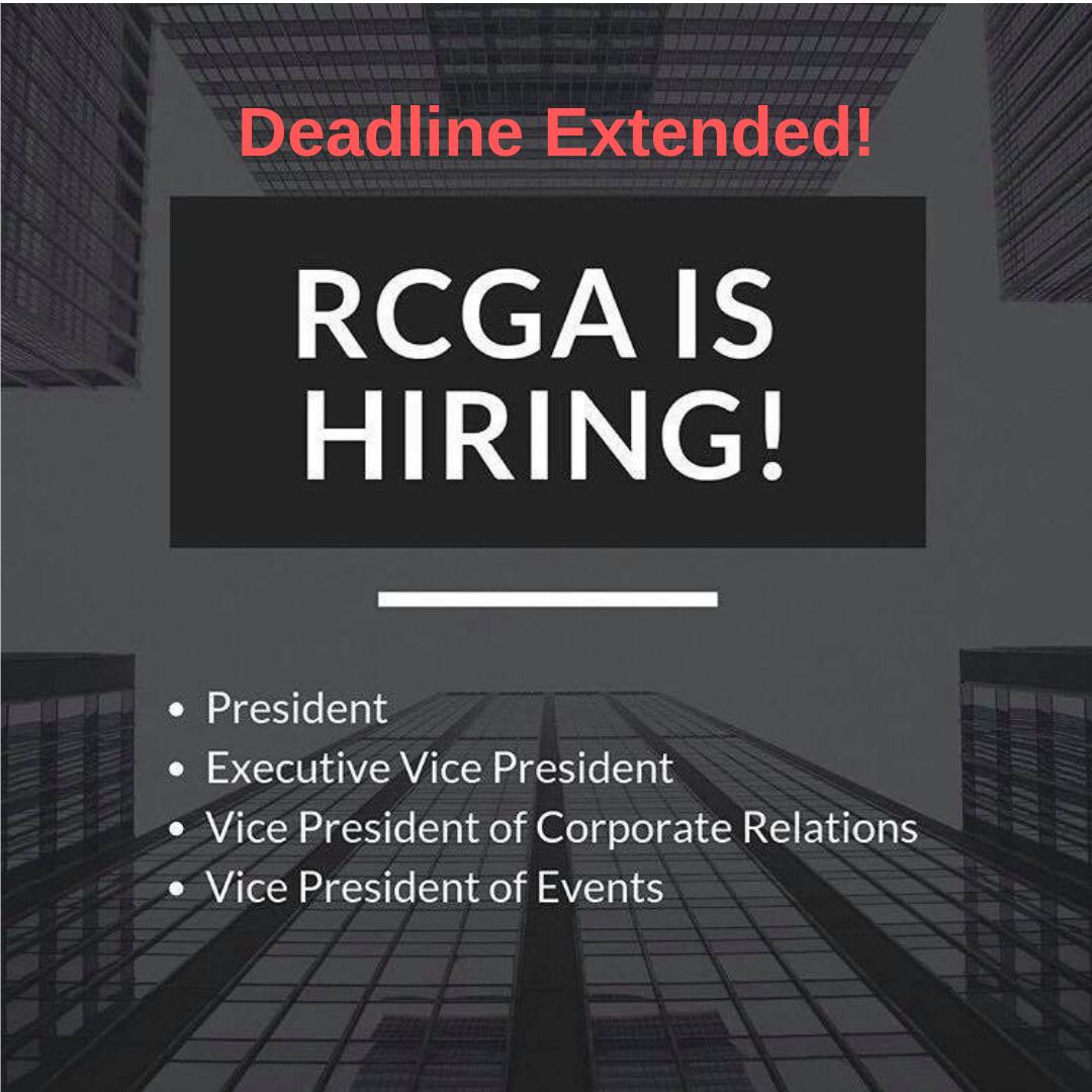 Due to popular demands, RCGA has decided to extend all executive applications deadline to May 10th. Don’t miss out on this wonderful opportunity 🙌Link in bio to apply‼