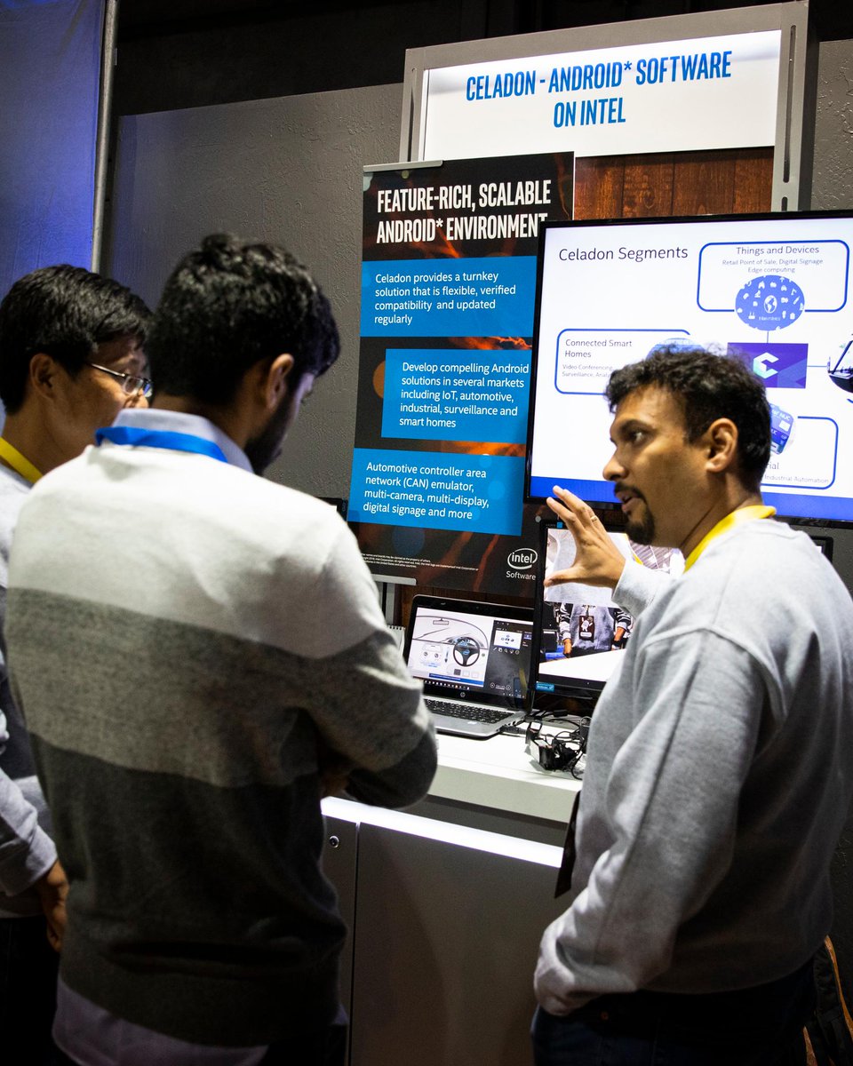 IntelSoftware's tweet image. Digital signage developers can use the Celadon open source Android software reference stack to deliver remotely managed display &amp;amp; audio content with the new Intel #8thgen vPro platform. intel.ly/2Ydt2Pi #GoogleIO