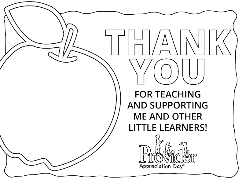 ChildCareWorks's tweet photo. Are you ready for Provider Appreciation Day on Friday? Use this coloring sheet to prepare and share your photos with #ProviderAppreciationDay! https://t.co/3cjlfd2Wp0 https://t.co/0mPNwWZJgQ