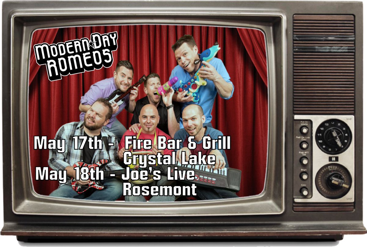Modern Day Romeos (@moderndayromeos) on Twitter photo The last 2 shows of Bar season coming up! May 17th at Fire Bar in Crystal Lake and Sat May 18th, one of the best places to see any concert <a href="/JoesRosemont/">Joe's Live Rosemont</a> ! The last 2 shows of Bar season coming up! May 17th at Fire Bar in Crystal Lake and Sat May 18th, one of the best places to see any concert <a href="/JoesRosemont/">Joe's Live Rosemont</a> !