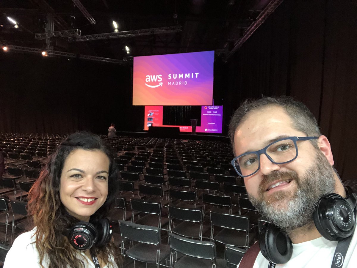 edataconsulting's tweet photo. Today our colleagues Marcos and Saray are visiting #AWSSummit in Madrid! ✌️💻 https://t.co/NN05P5qDwk
